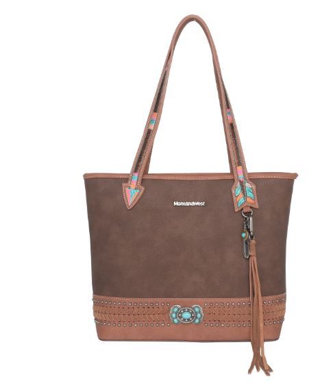 MW1112G-8317 BR Montana West Concho Collection Concealed Carry Tote