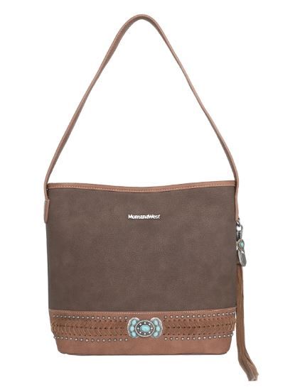 MW1112G-918 BR  Montana West Concho Collection Concealed Carry Hobo