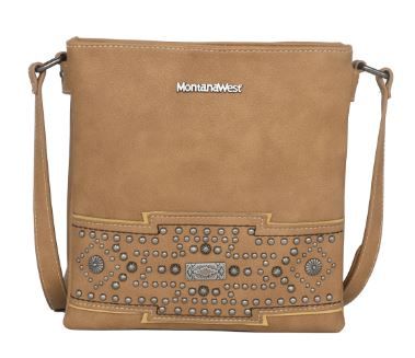 MW113G-9360 BR Montana West Concho Collection Concealed Carry Crossbody