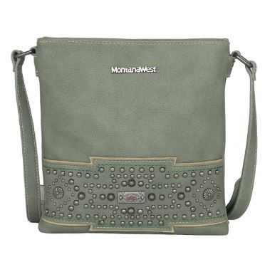 MW113G-9360 GN Montana West Concho Collection Concealed Carry Crossbody