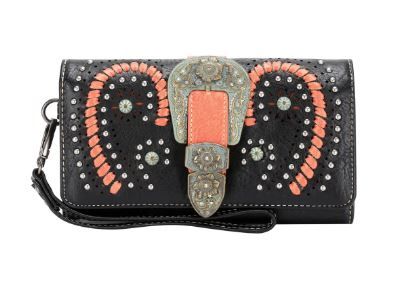 MW1116-W018 BK Montana West Buckle Collection Wallet