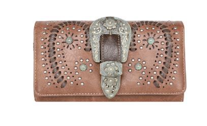 MW1116-W018 BR Montana West Buckle Collection Wallet