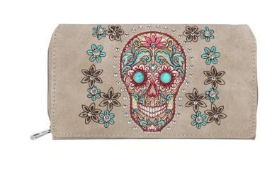 MW1121-W010 TN Montana West Sugar Skull Collection Wallet 