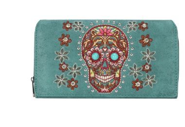 MW1121-W010 TQ Montana West Sugar Skull Collection Wallet 