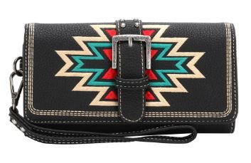 MW1123-W002 BK Montana West Aztec Collection Wallet 