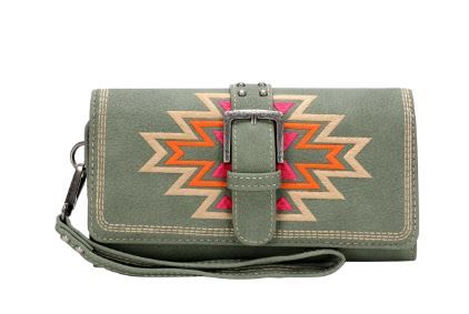 MW1123-W002 GN Montana West Aztec Collection Wallet 