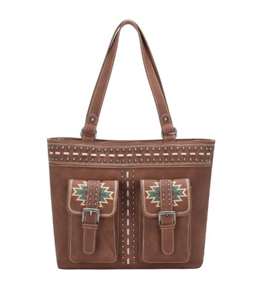 MW1123G-8317 BR Montana West Aztec Collection Concealed Carry Tote