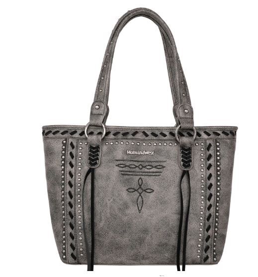 MW1124G-8317 GY Montana West Whipstitch Collection Concealed Carry Tote