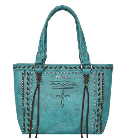 MW1124G-8317 TQ Montana West Whipstitch Collection Concealed Carry Tote