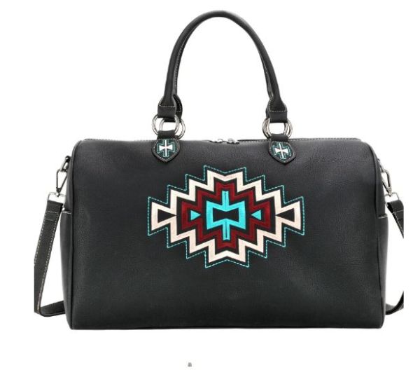 MW1125-5110 BK Montana West Aztec Collection Weekender Bag