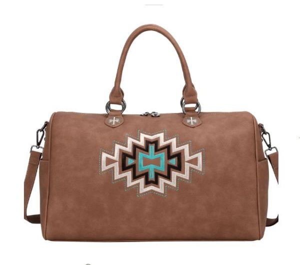 MW1125-5110 BR Montana West Aztec Collection Weekender Bag