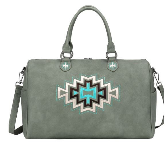 MW1125-5110 GN Montana West Aztec Collection Weekender Bag