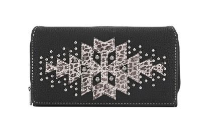 MW1128-W010 BK Montana West Aztec Collection Wallet