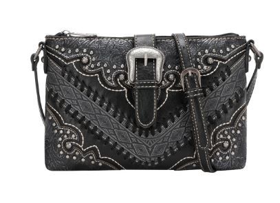 MW1131-181 BK  Montana West Buckle Collection Clutch/Crossbody