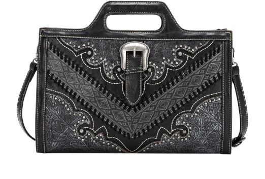 MW1131-922 BK Montana West Buckle Collection Laptop Case