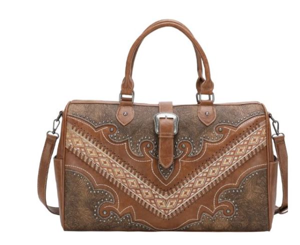 MW1131-5110 BR Montana West Buckle Collection Weekender Bag