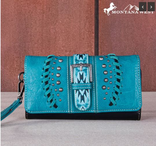 MW1134-W018  GN Montana West Aztec Tooled Collection Wallet