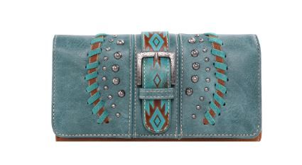 MW1134-W018  TQ Montana West Aztec Tooled Collection Wallet