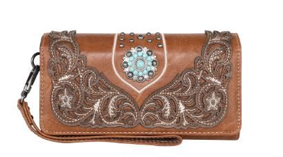 MW1138-W018 BR  Montana West Concho Collection Wallet