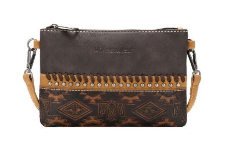 MW1139-181 CF  Montana West Aztec Tooled Collection Clutch/Crossbody