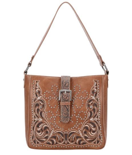 MW1143G-918 BR Montana West Cut-Out/Buckle Collection Concealed Carry Hobo