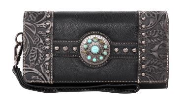 MW1146-W018 BK Montana West Concho Collection Wallet