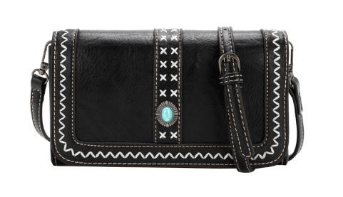 MW1149-063 BK Montana West Concho Collection Wallet/Crossbody