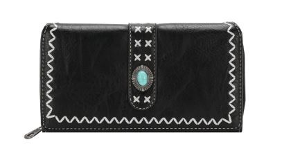 MW1149-W010 BK Montana West Concho Collection Wallet