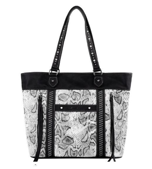 MW1149G-8317 SN Montana West Snake Print Concealed Carry Wide Tote