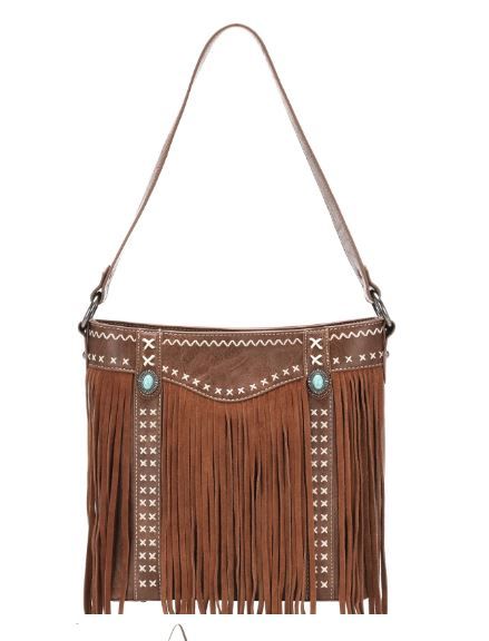 MW1149G-918 BR  Montana West Fringe Collection Concealed Carry Hobo