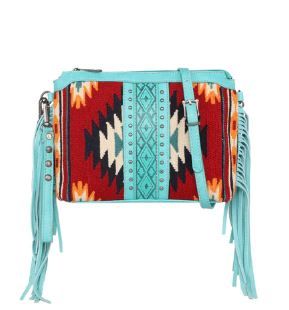 MW1172-924 TQ Montana West Aztec Tapestry Crossbody/Clutch/Wristlet