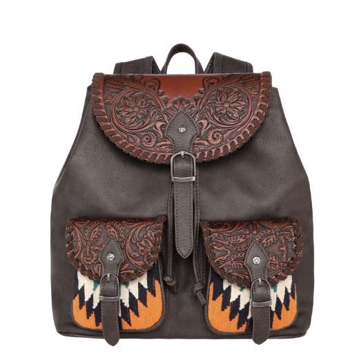 MW1173-9110 AZ Montana West Tooled Collection Backpack 