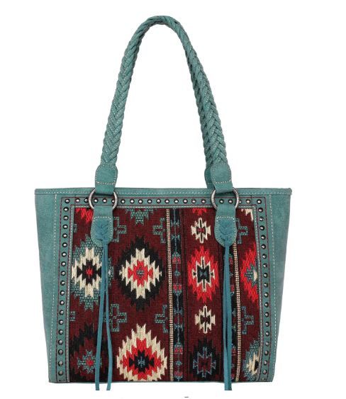 MW1202G-8317 TQ Montana West Aztec Tapestry Concealed Carry Tote