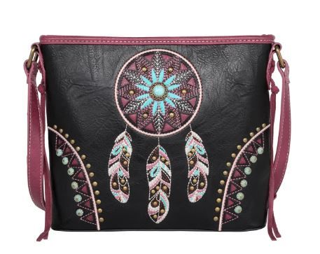 MW1206G-9360 BK Montana West Embroidered Collection Concealed Carry Crossbody