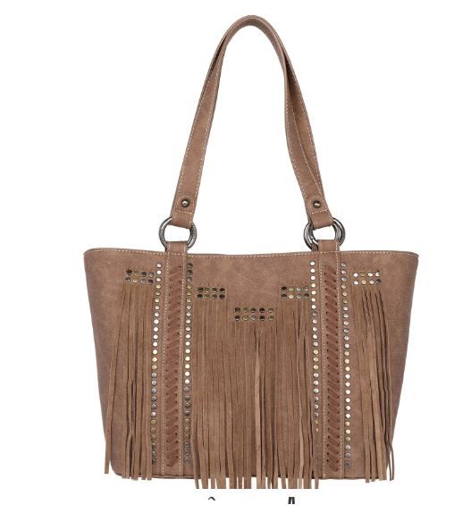 MW1208G-8317 BR Montana West Fringe Collection Concealed Carry Tote