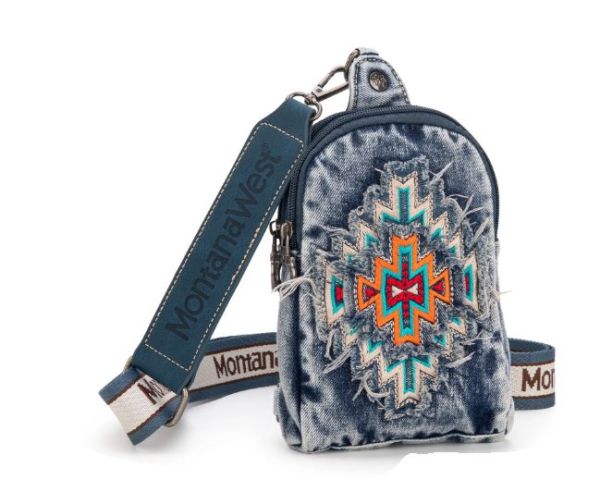 MW1210-210 JN Montana West Embroidered Aztec Collection Sling Bag