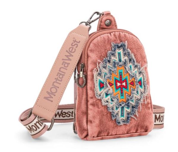 MW1210-210 PK Montana West Embroidered Aztec Collection Sling Bag