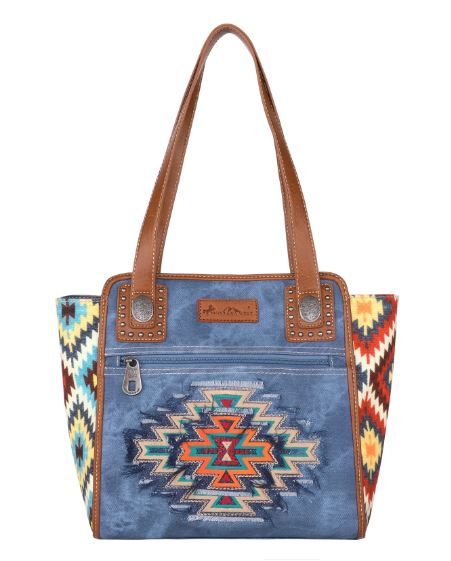 MW1210-8250 JN Montana West Aztec Jean Denim Collection Tote