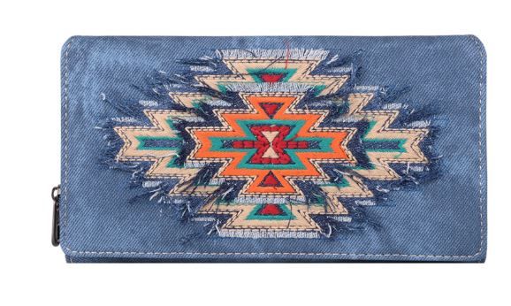 MW1210-W010 JN Montana West Aztec Collection Jean Denim Wallet