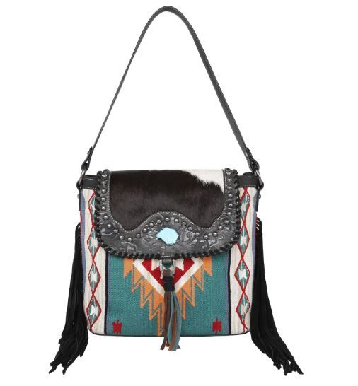 MW1215G-918 BK Montana West Genuine Hair-On Cowhide Collection Aztec Tapestry