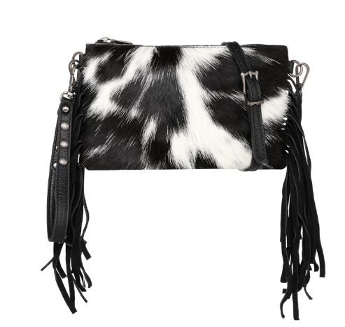 MW1219-181 BK Montana West Hair-On Collection Clutch/Crossbody