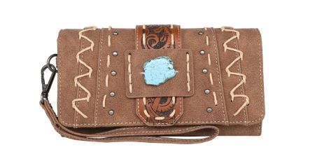 MW1221-W018 BR Montana West Tooled Collection Wallet