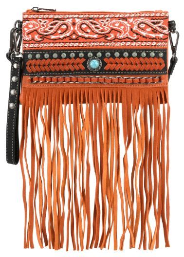 MW1237-181 OR Montana West Fringe Collection Clutch/Crossbody