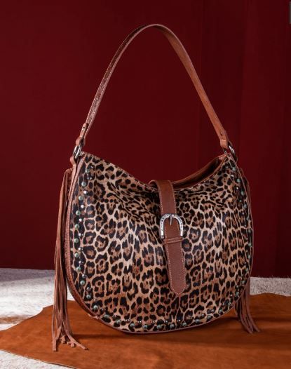 MW1240G-918 BR Montana West Leopard Collection Concealed Carry Hobo