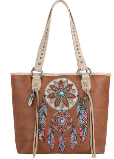 MW1241G-8317 BR Montana West Dream Catcher Collection Concealed Carry Tote