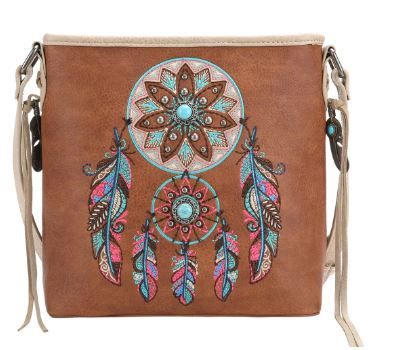 MW1241G-9360 BR Montana West Dream Catcher Collection Concealed Carry Crossbody