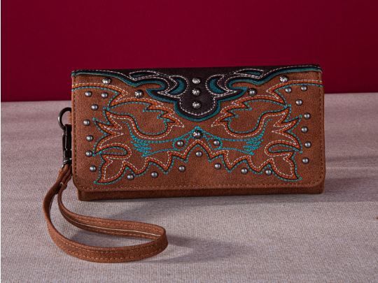 MW1253-W002 BR Montana West Embroidered Collection Wallet