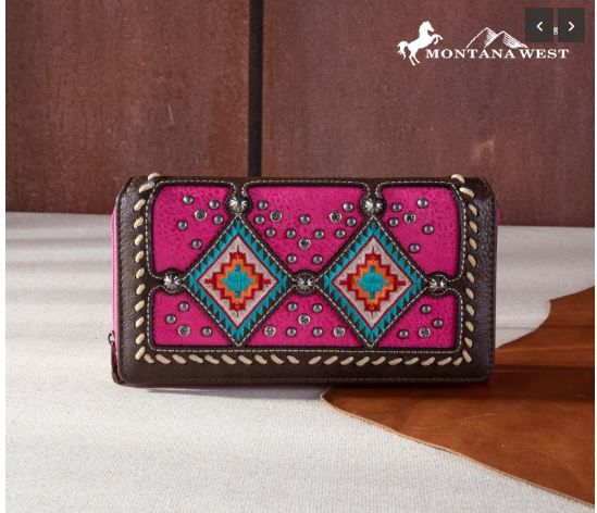 MW1254-W010 HPK Montana West Buckle Aztec Collection Wallet