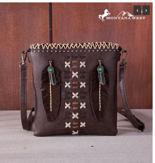 MW1259G-9360 CF Montana West Feather Collection Concealed Carry Crossbody 