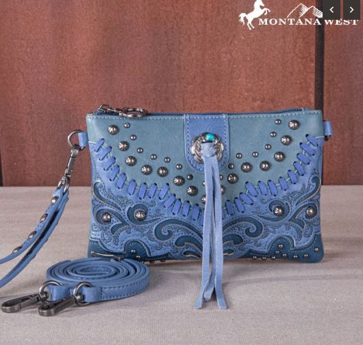 MW1269-181 JN Montana West Embroidered Scroll Cut-out Collection Clutch/Crossbody